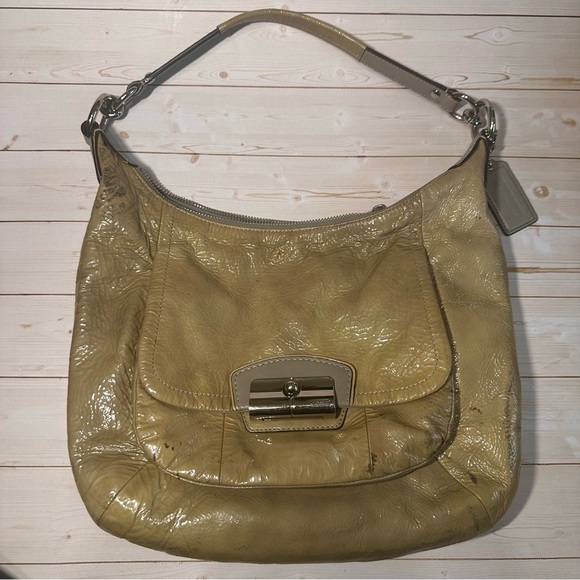 Coach Handbags - Classic Neutral Patent Leather Hobo Bag